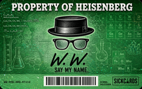 Walter White Cooking License Card Skin – Heisenberg Edition — Back view