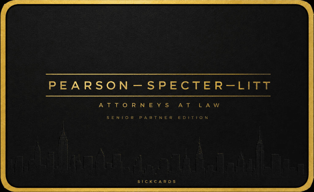Harvey Specter Corporate Access Card Skin – Gold Edition metro card skin — back view