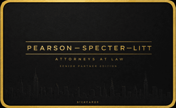 Harvey Specter Corporate Access Card Skin – Gold Edition — Back view