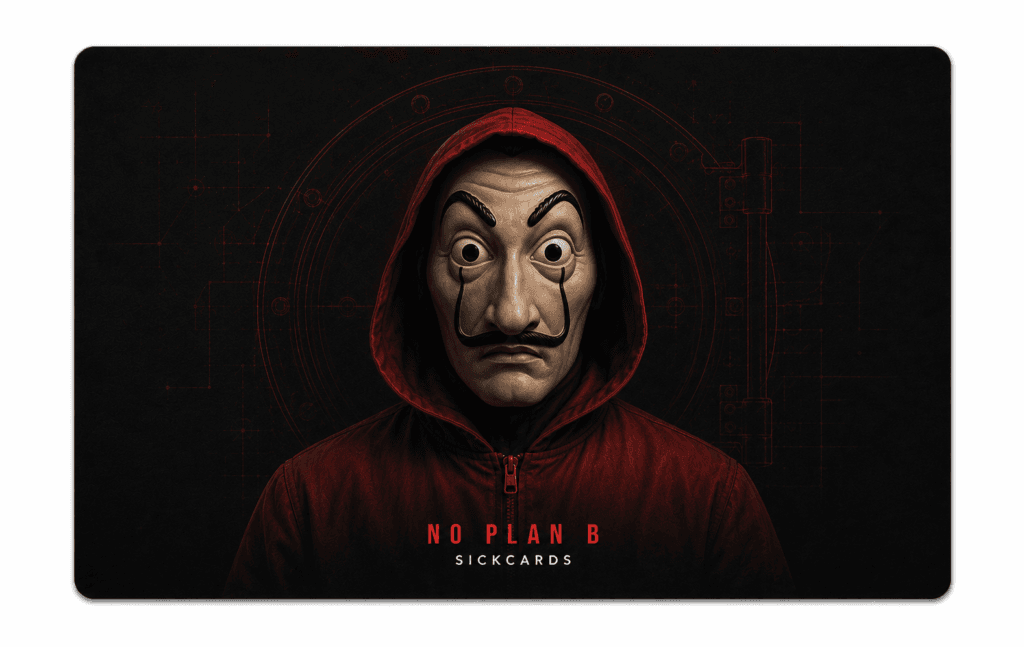 Bella Ciao Heist Card Skin – Red Mask Edition metro card skin — back view