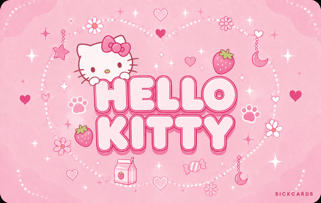 Hello Kitty Pink Aesthetic Card Skin – Bow Edition metro card skin — back view