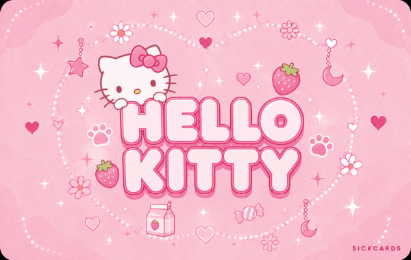 Hello Kitty Pink Aesthetic Card Skin – Bow Edition — Back view