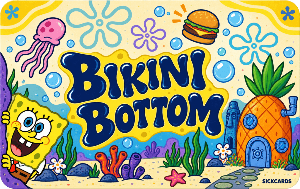 Bikini Bottom Driver License Card Skin – Sponge Edition metro card skin — back view