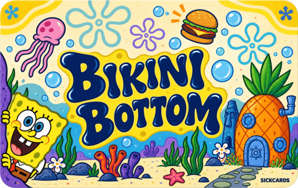 Bikini Bottom Driver License Card Skin – Sponge Edition — Back view