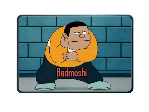 Badmoshi Cartoon Meme Card Skin metro card skin — front view