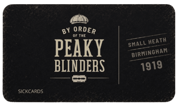 Peaky Blinders Card Skin – Tommy Shelby Edition — Back view